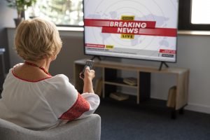 - people watching news tv